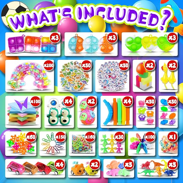 1000pcs Party Favors Goodie Bags for Kids, Fidget Toys Pack, Stocking Pinata Stuffers, Birthday Gifts, Classroom Prize, Treasure Box, Carnival Prizes, Easter Eggs Fillers - 3