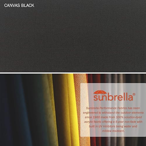 Miniatura 2 de California Umbrella Sombrilla redonda de aluminio de 7.5 pies, manivela elevadora, botón de inclinación, poste negro, Sunbrella Black