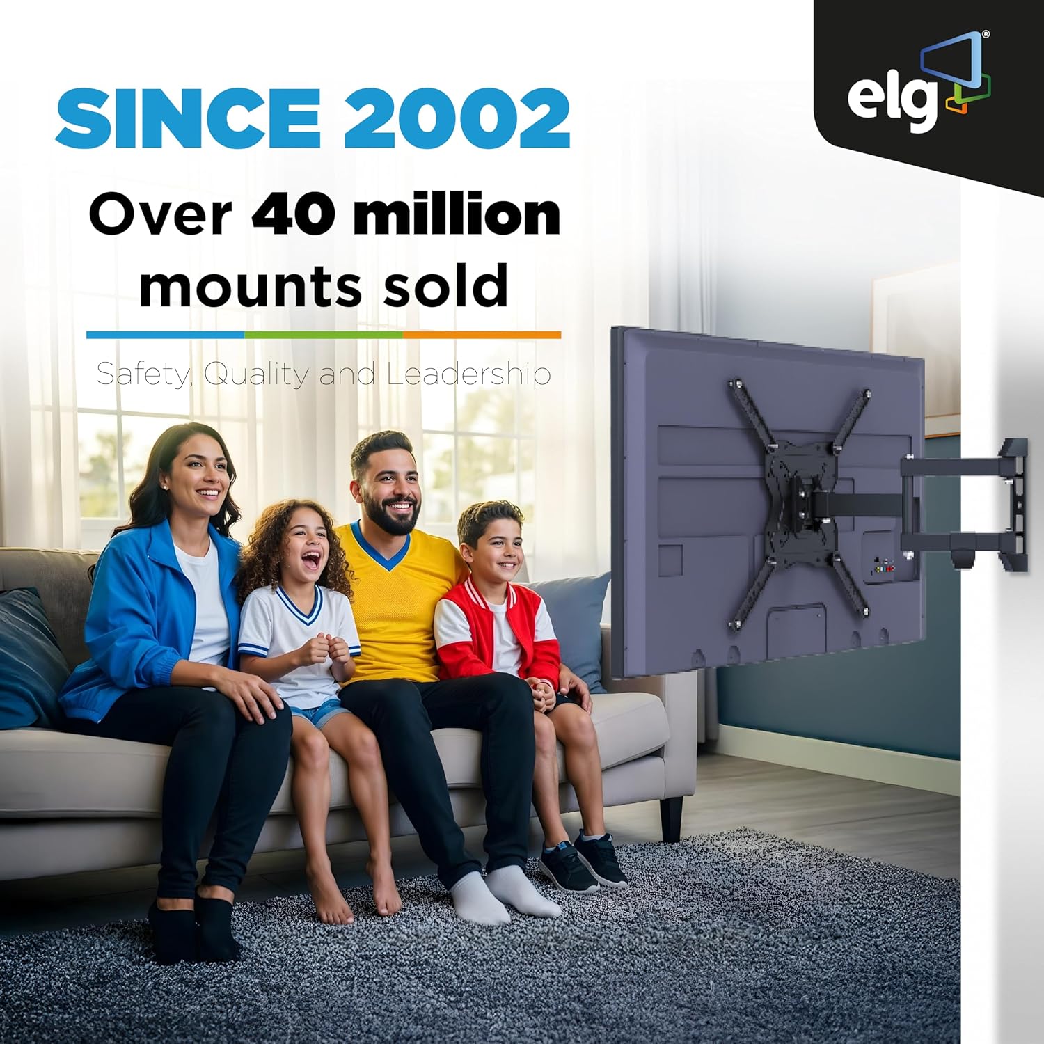 Tilting TV Wall Mount for 55-100 Inch TVs, Heavy Duty Slim Profile Design, Universal VESA 100x100 to 900x600, Supports up to 165 lbs, Easy 3-Step Installation with Bubble Level – ELG A03V8XL