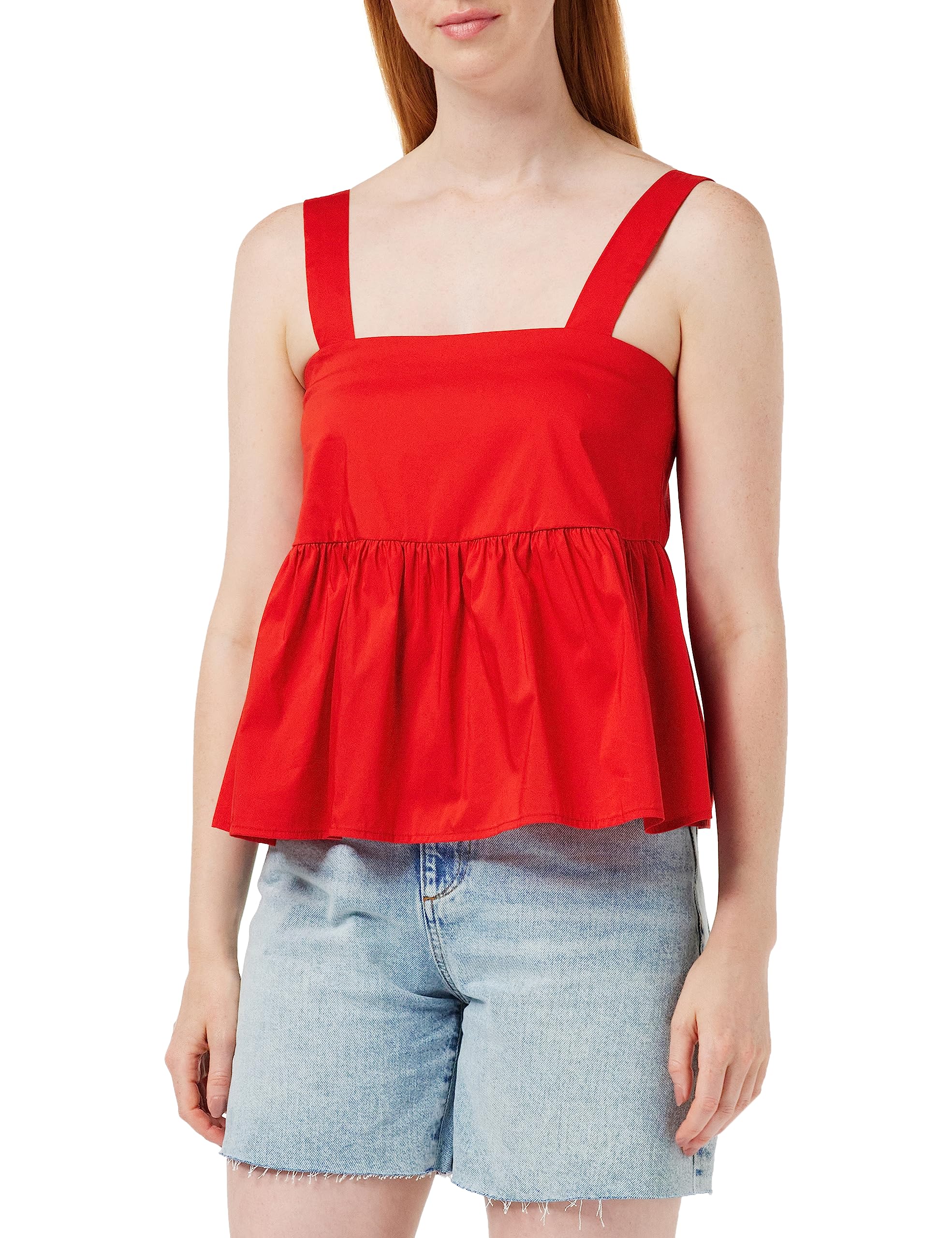 United Colors of Benetton Top 5AWRDH00A Tank Top, Red 2H7, S Woman, Red 2h7, S