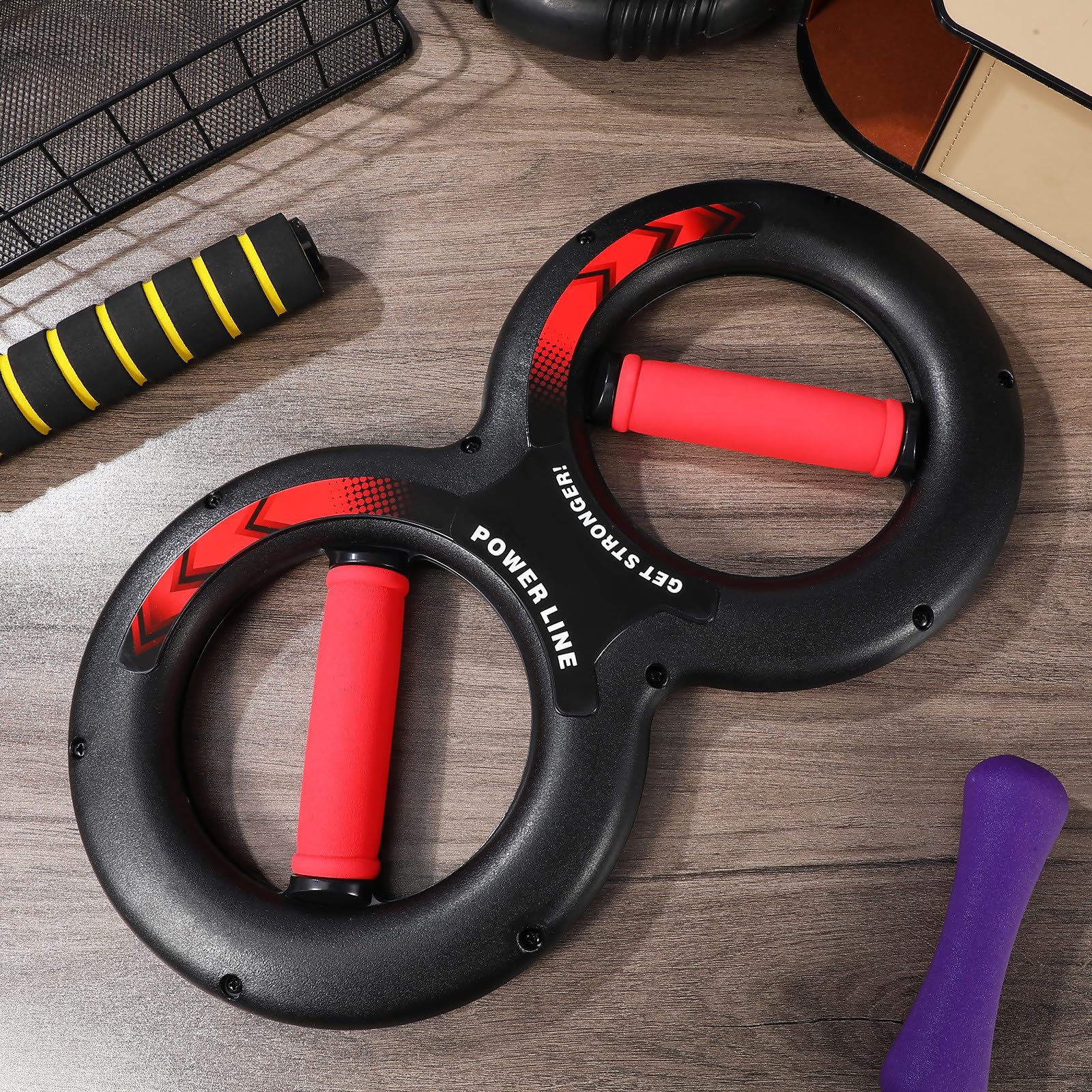 Cabilock Ejercitador de Brazos en Forma de 8, 30kg, Rojo, Multifunción