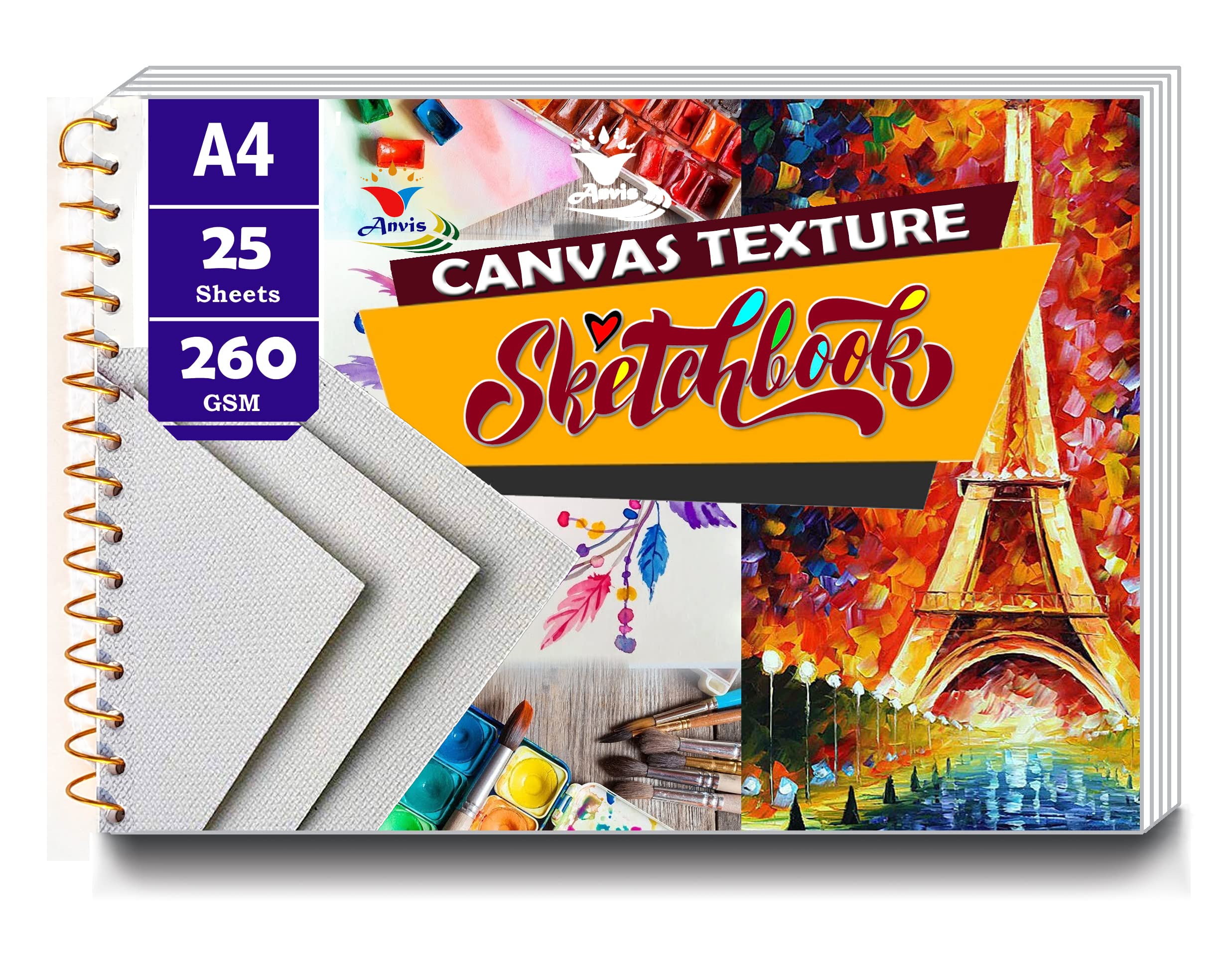 Anvis Canvas Drawing Paper (A4) Sketch Book for Acrylic, Oil, Water and Mixed Media (B09SSXLX5B) Amazon Price History, Amazon Price Tracker