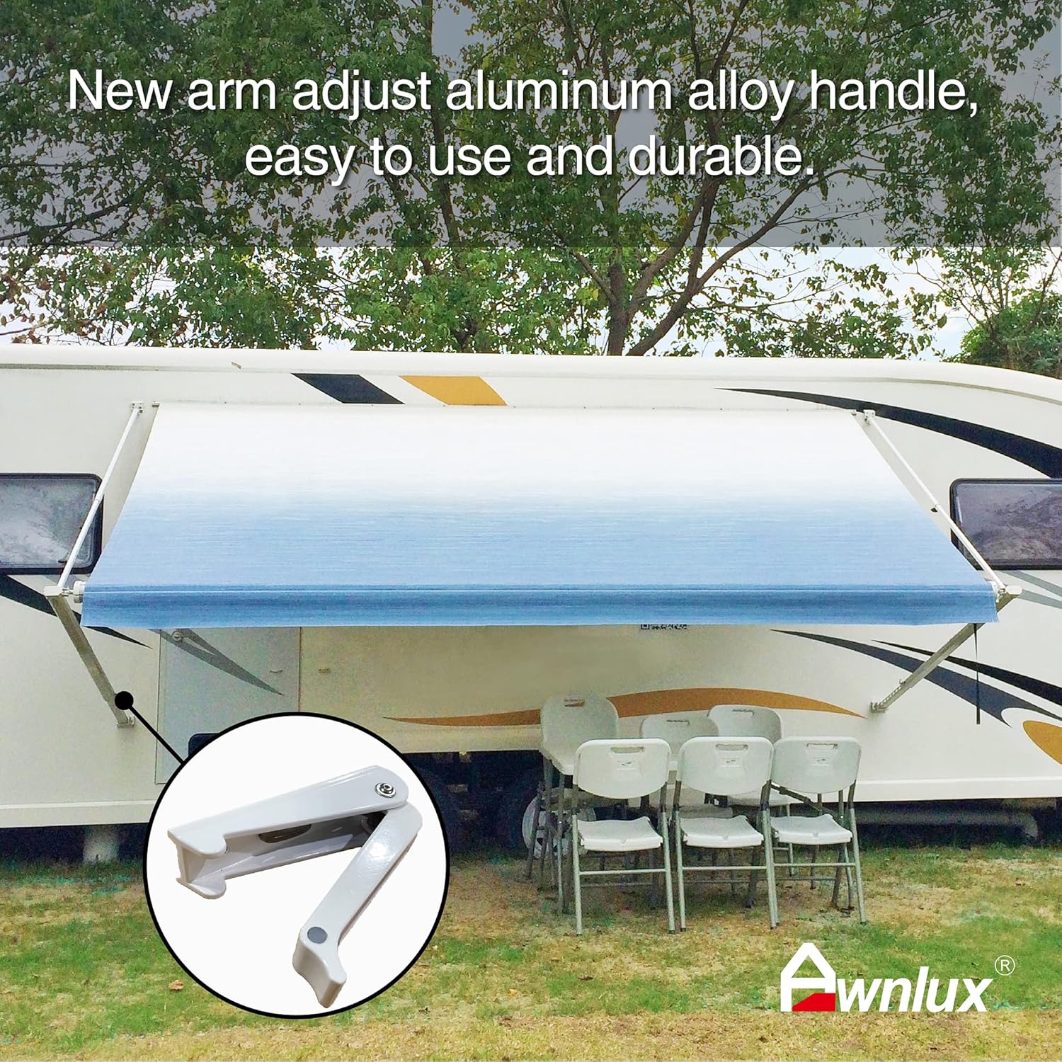 Buy Awnlux White Manual Modular Retractable RV Awning Full Set
