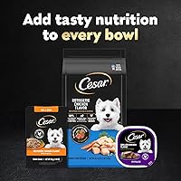Vista 6 de Cesar Filets en Salsa Comida Húmeda para Perros Sabor Pollo Asado, Sabor Filete Mignon y Pollo a la Parrilla Variedades, Comida Húmeda para Perros