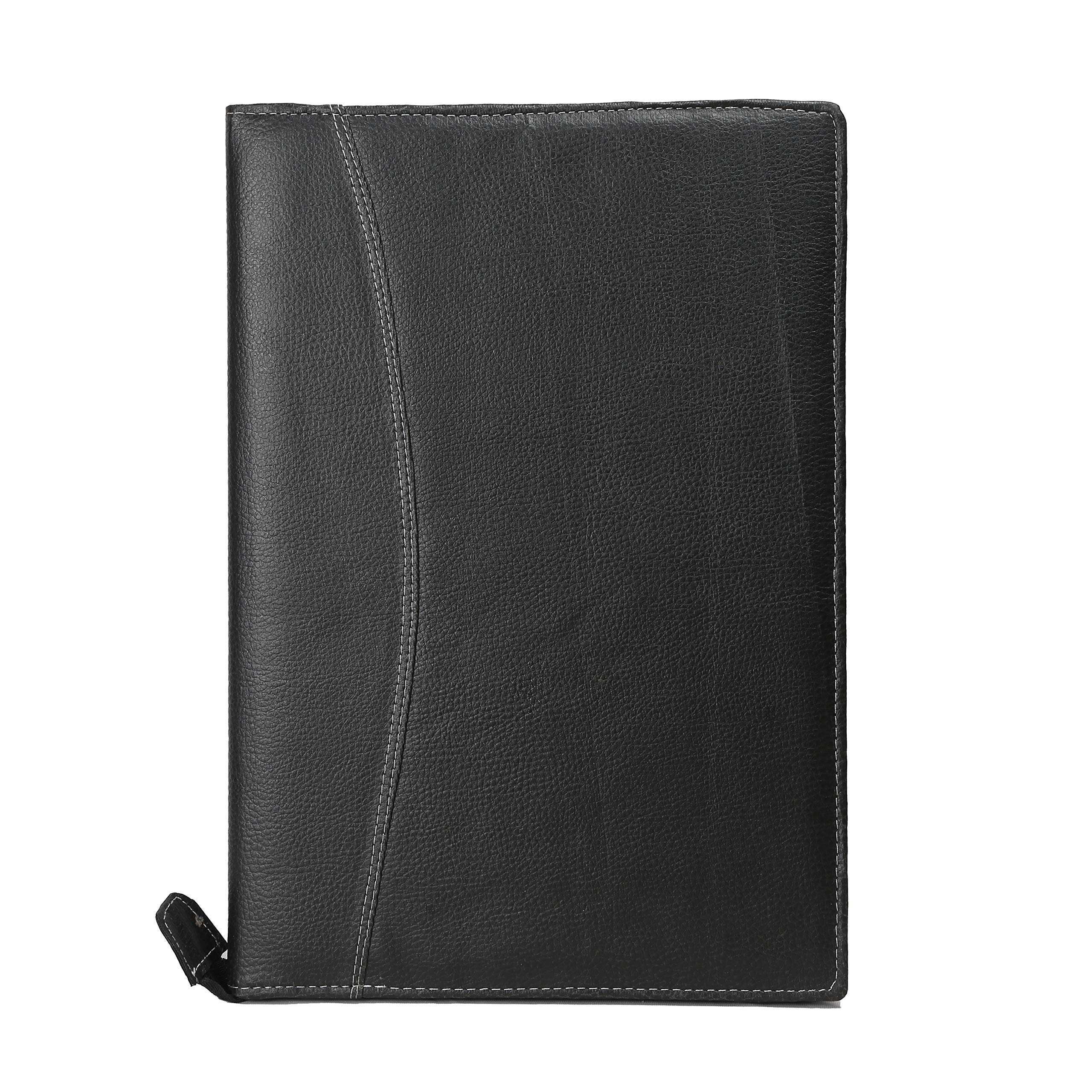 Cubic KFML - Cartella in similpelle con 20 fogli con cerniera, colore nero, porta documenti e certificati, cartella per conferenze, organizer aziendale, portafoglio ufficio e viaggi