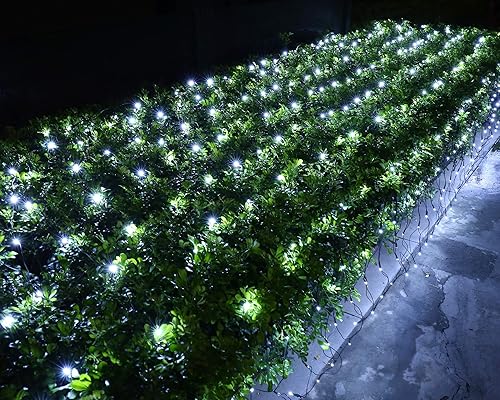 Miniatura 1 de Joomer 360 luces LED de red de Navidad de 12 x 5 pies, 8 modos de luces de malla conectables, temporizador, impermeable para árboles de Navidad,