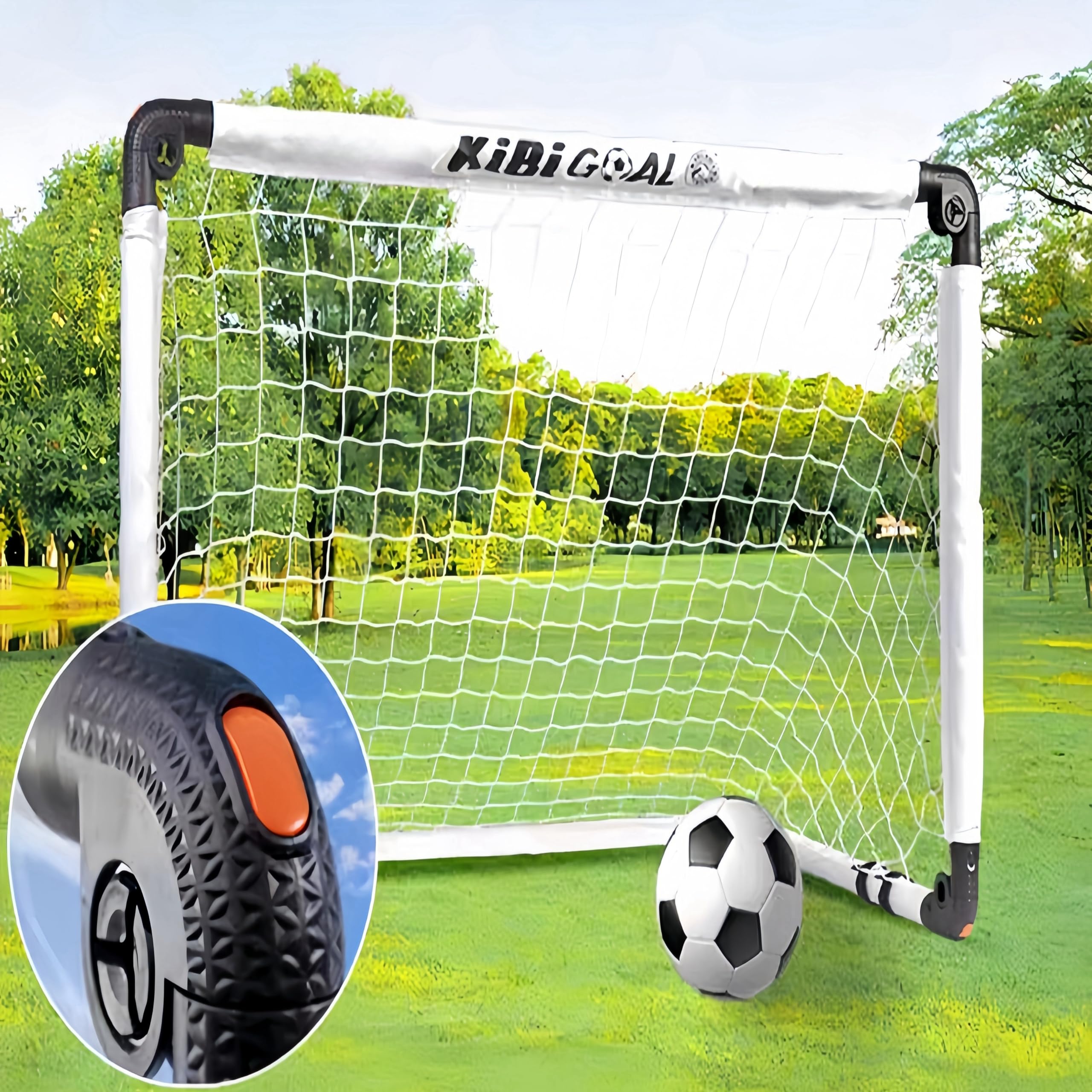 Fussballtor, Fußballtor Kinder Fußball Spielzeug, Fussballtore für Garten Kinder, Fußballtor Faltbar für Indoor/Outdoor/Garten Fußball Spielzeug (weiß 60x45 Tor+ fußball)