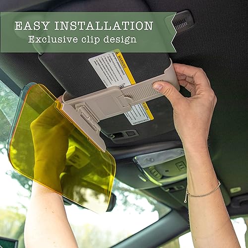 Vista 3 de zona Tech Día y Noche Anti-Glare auto parabrisas Visor Calidad Premium universal Sombrilla y visión nocturna conducción Anti-Dazzle Parabrisas Visor