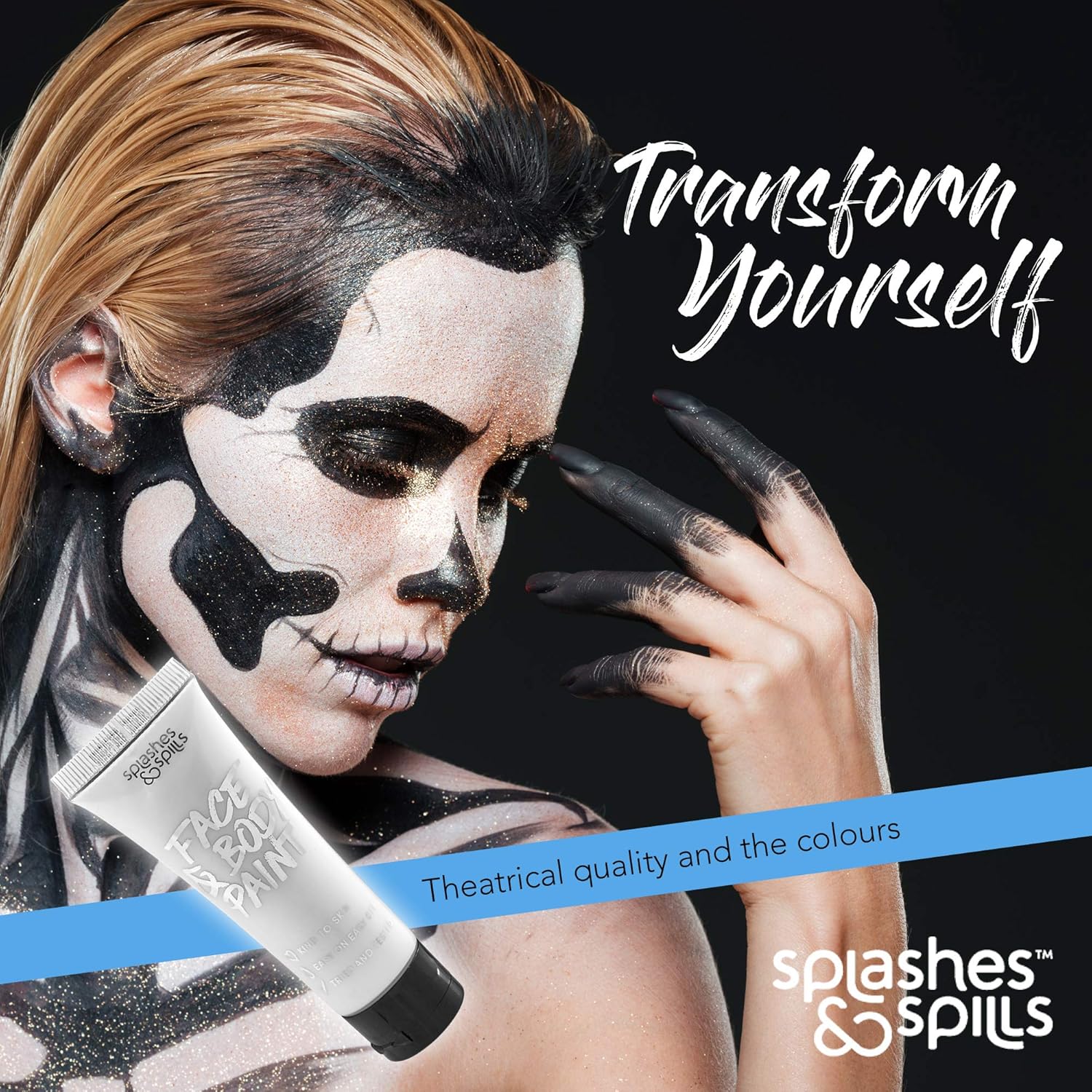 Face and Body Paint Cream - White, 30ml - Pretend Costume and Dress Up Makeup by Splashes & Spills : Beauty & Personal Care