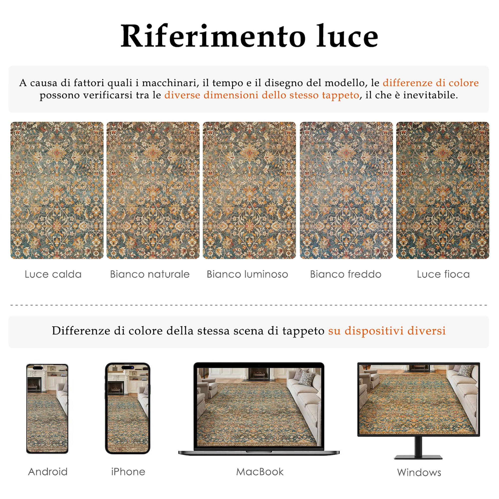 PureCozy Vintage Tappeto Salotto 120x180cm Camera da Letto Antiscivolo Lavabile in Lavatrice Rosso Tappeti Cucina Soggiorno Cameretta Sala Ufficio Pelo Corto Grande Carpet