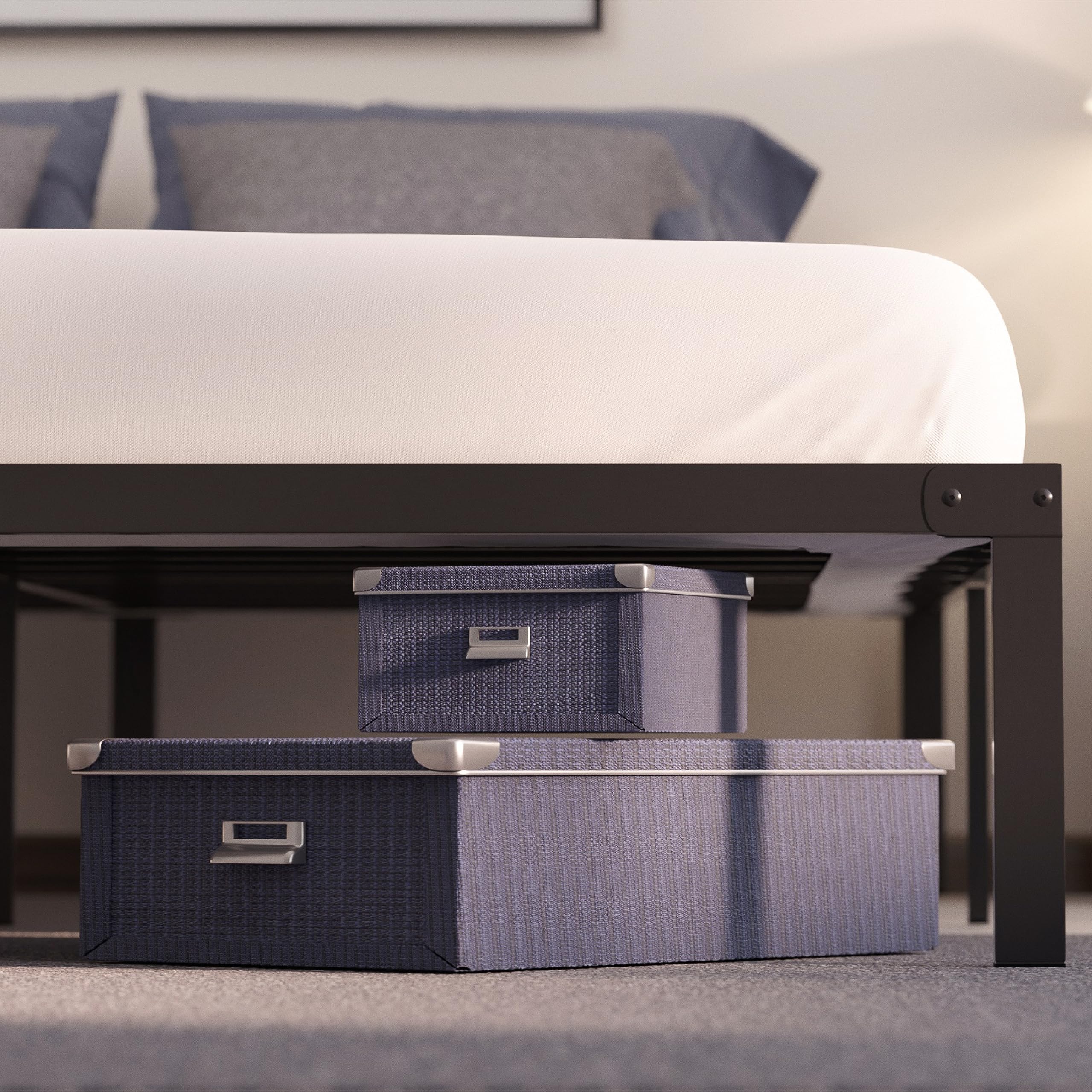 Dreamzie Struttura Letto Matrimoniale 90x190 con Rete in Metallo - Rete 90x190 con Gambe - Altezza 45 cm - Struttura Resistente, Montaggio Facile, Ampia Capacità di Stoccaggio