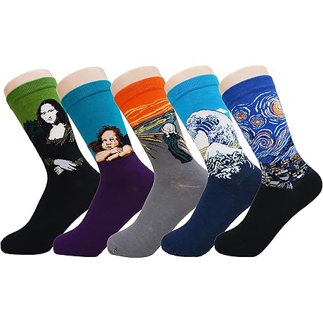 Famous Paintings Printed Men's Art Socks - Casual Crew - LIKE FINE...