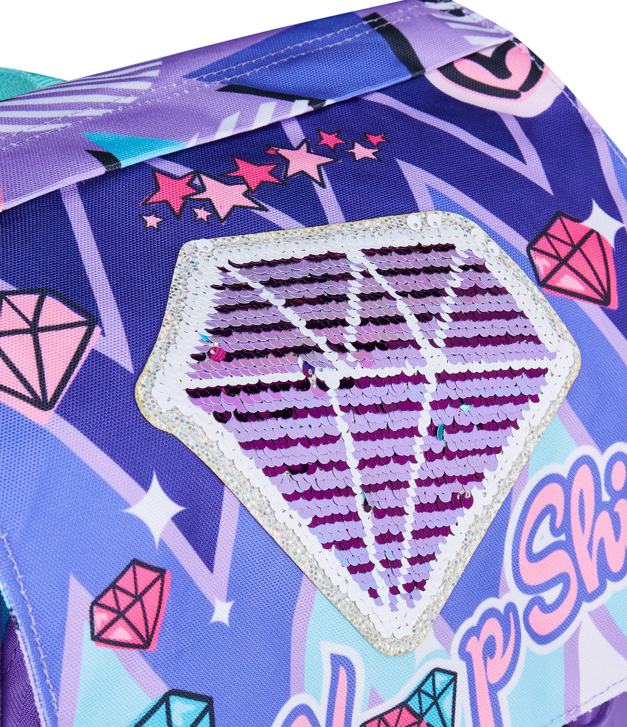 Zaino scuola Triplo Scomparto Mitama DOUBLE DIAMOND, Lilla, Zaino Estensibile, Tasca Porta Borraccia, Schienale Preformato, Scuola Elementare, Bambina