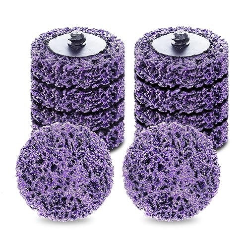 10 discos de tira de cambio rápido de 2 pulgadas, discos de nailon no tejido morado con respaldo macho tipo R, accesorios para amoladora para