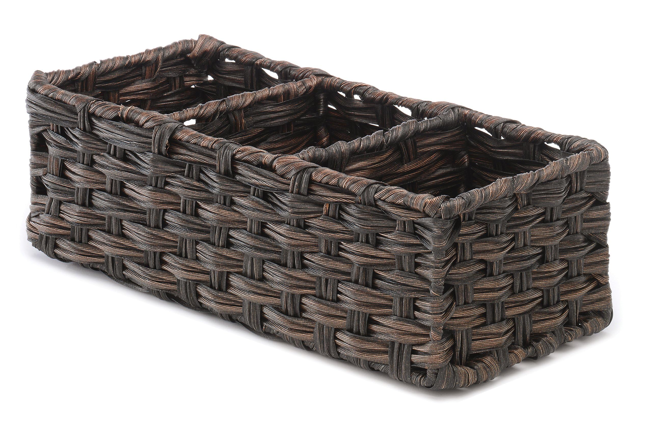 Whitmor 6 Pack Split Rattique Tank Topper Driftwood, Brown