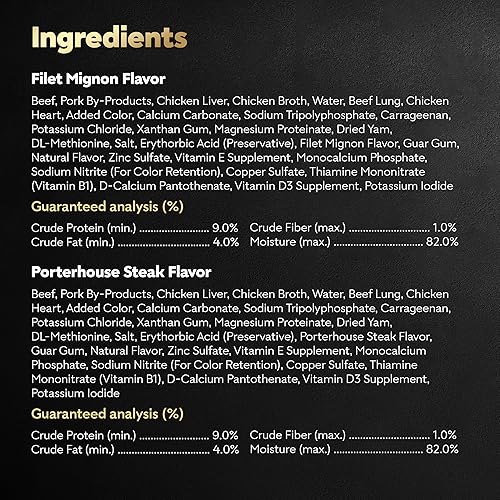 Miniatura 8 de Cesar - Comida húmeda y clásica para perros en un paquete variado de trocitos en salsa con sabor a filete miñón y chuletón, 24 unidades de 3.5 onzas