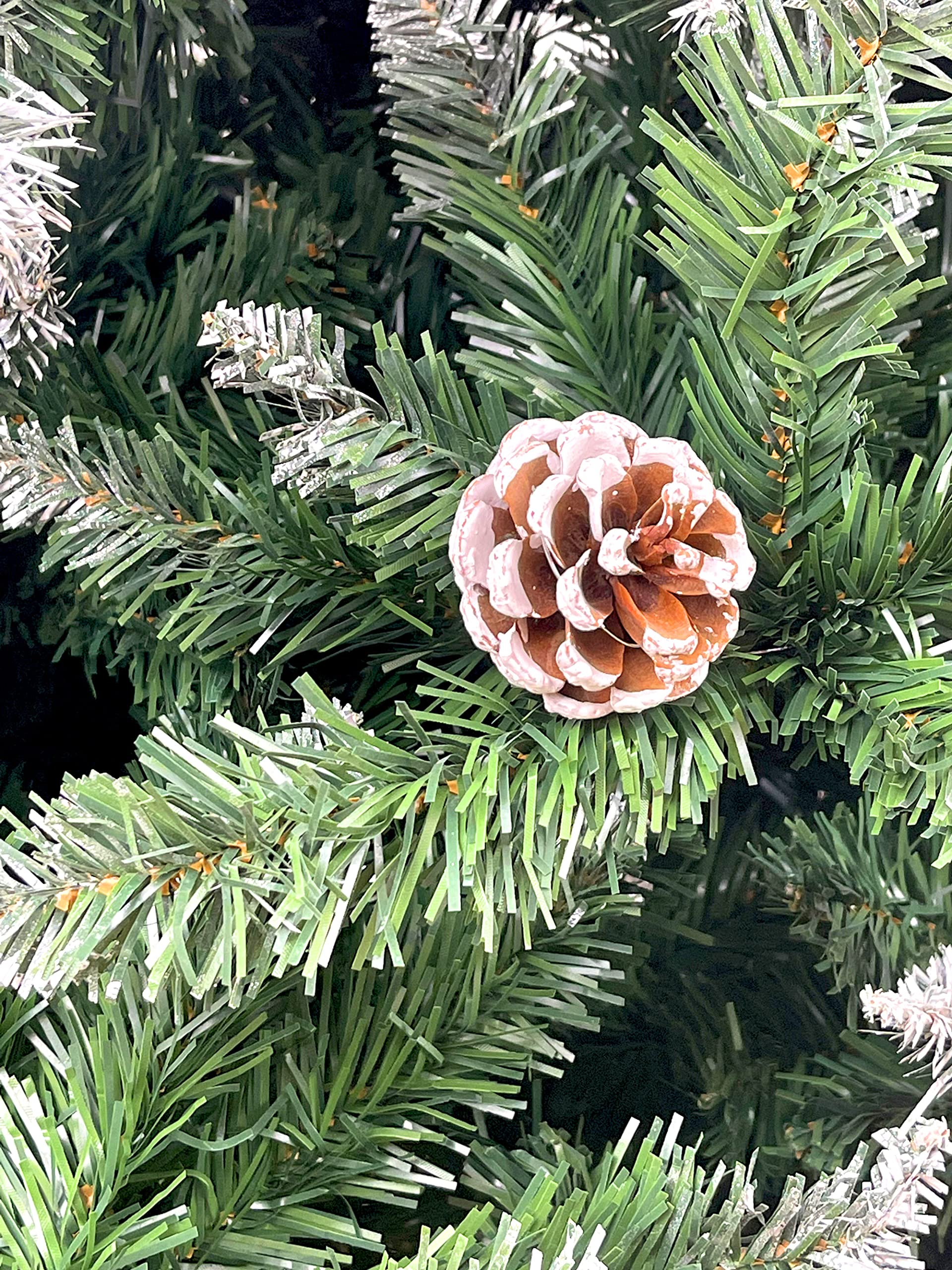 Brigros - Albero Di Natale Artificiale Effetto Realistico In Pvc Ignifugo, Albero Di Natale Folto Con Aghi Di Pino Spessi E Rami A Gancio, Con Borsa E Base In Metallo (Innevato, 150 cm)