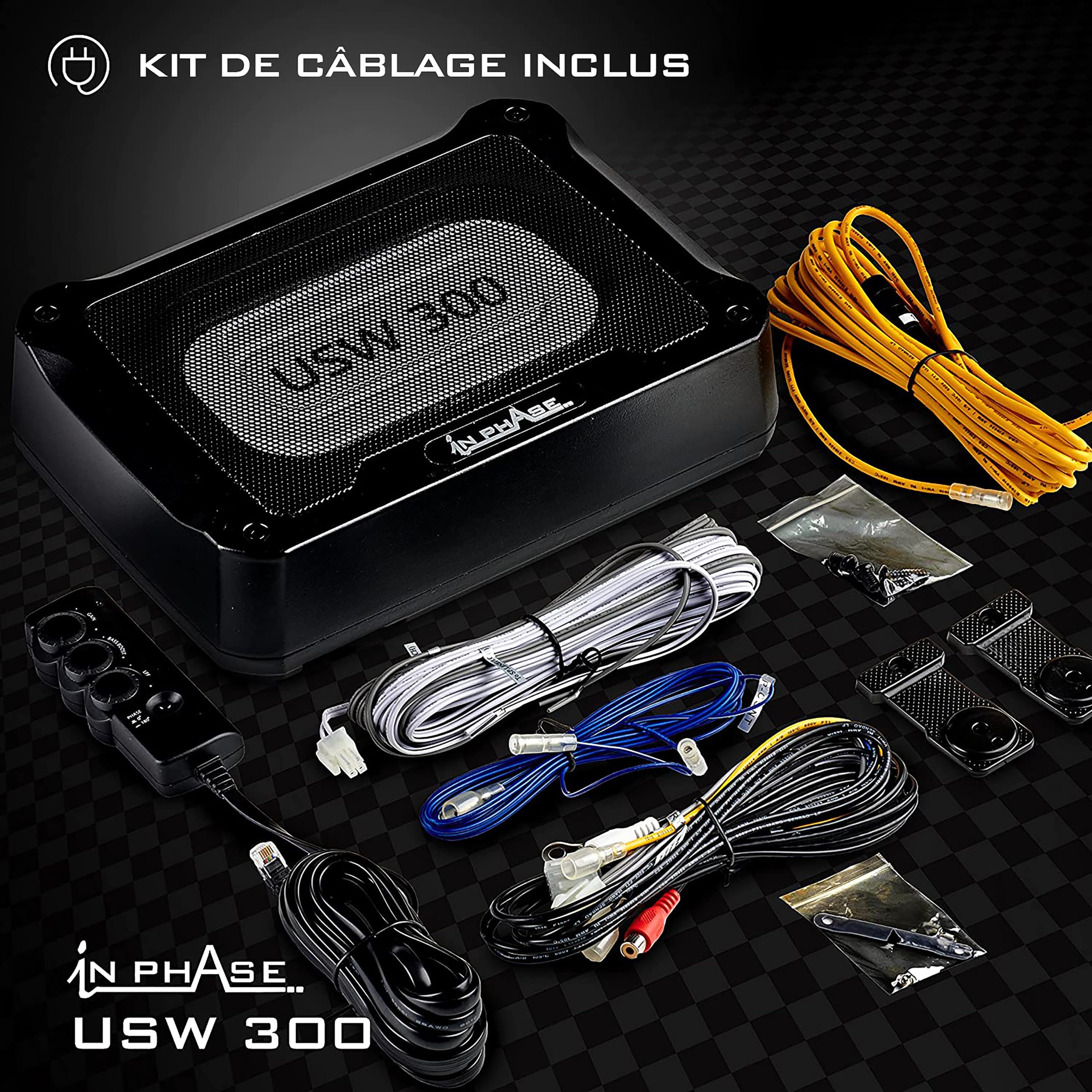 In Phase USW300 - Caisson de Basse sous Le siège de Voiture
