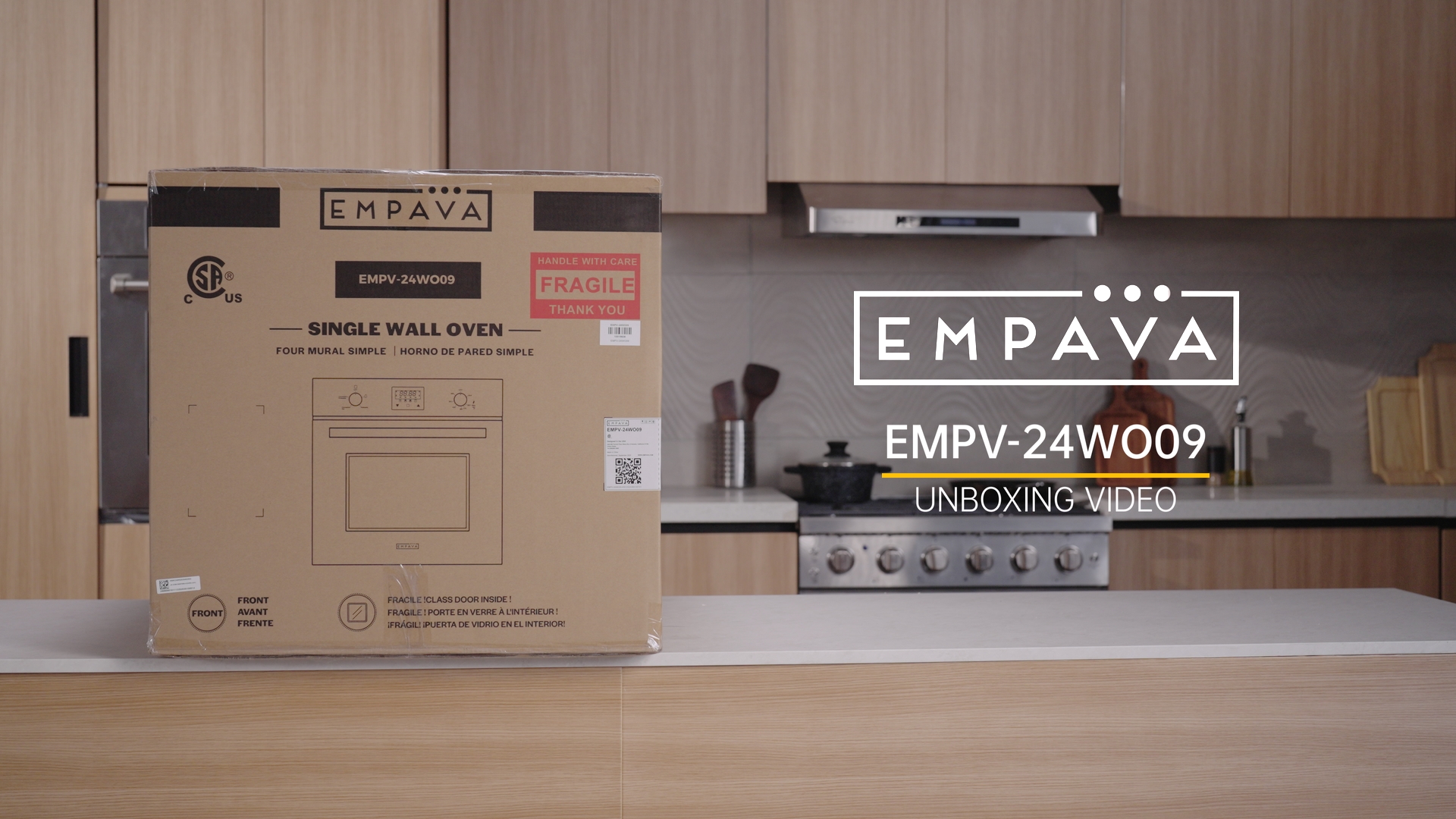 Image of Empava 24 Inch Natural Gas Single Wall Oven with 5 Cooking Modes, Convection Fan and Rotisserie, Knob Control and Digital Display, Stainless Steel