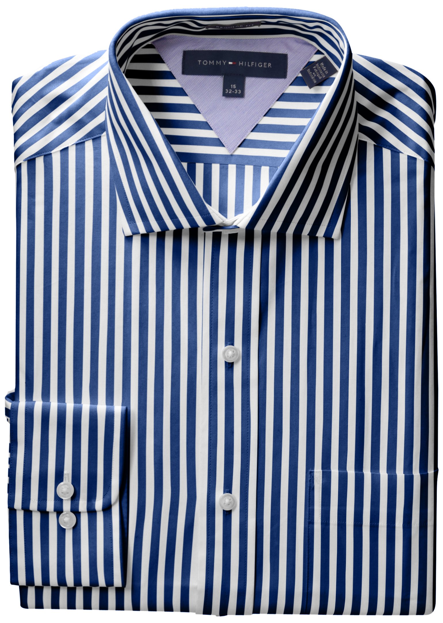 Tommy Hilfiger Men's Long Sleeve Reg Stripe Spread