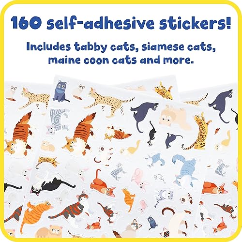 Miniatura 2 de READY 2 LEARN Calcomanías de espuma  Gatos  Paquete de 160  Calcomanías autoadhesivas para niños  Calcomanías de gato hinchado 3D para portátiles,