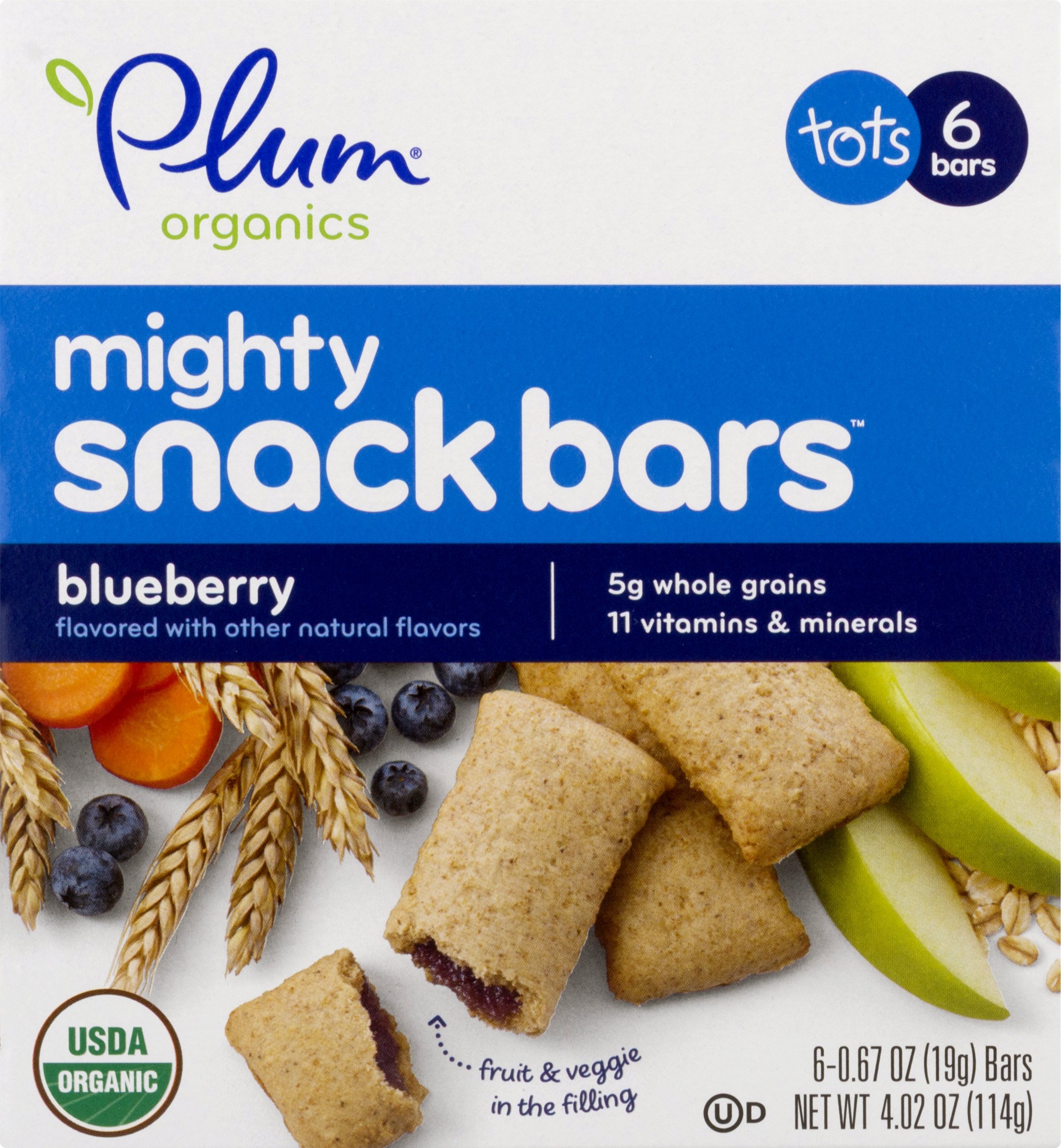 Plum OrganicsMighty 4 Essential Nutrition Bars, Blueberry with Carrot, 0.67 Ounce, 6 CountUSDA Organic