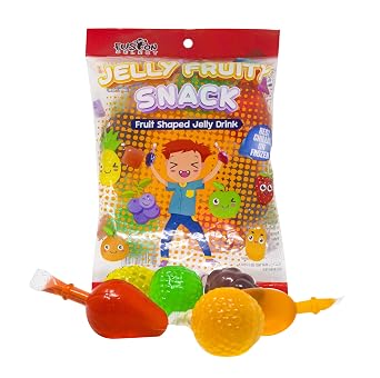 Fusion Select Jelly Fruit Snack Jelly Fruits Hit or Miss Challenge - Fruit-Shaped Jelly- Assorted Flavors, Strawberry, Orange, Apple, Pineapple, Grape, Mango 1 Bag