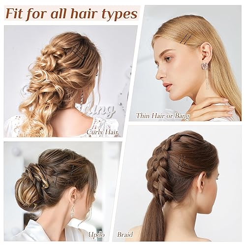 Miniatura 4 de Bobby - Alfileres para cabello grueso, 360 piezas para mujeres accesorios para el pelo, Bobby Pins negro con una caja de tienda
