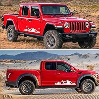 Vista 4 de TOMALL 1 par de calcomanías de montaña de 29.7 pulgadas para puerta lateral del auto, de montañas con nieve, vinilo de decoración para SUV, camión