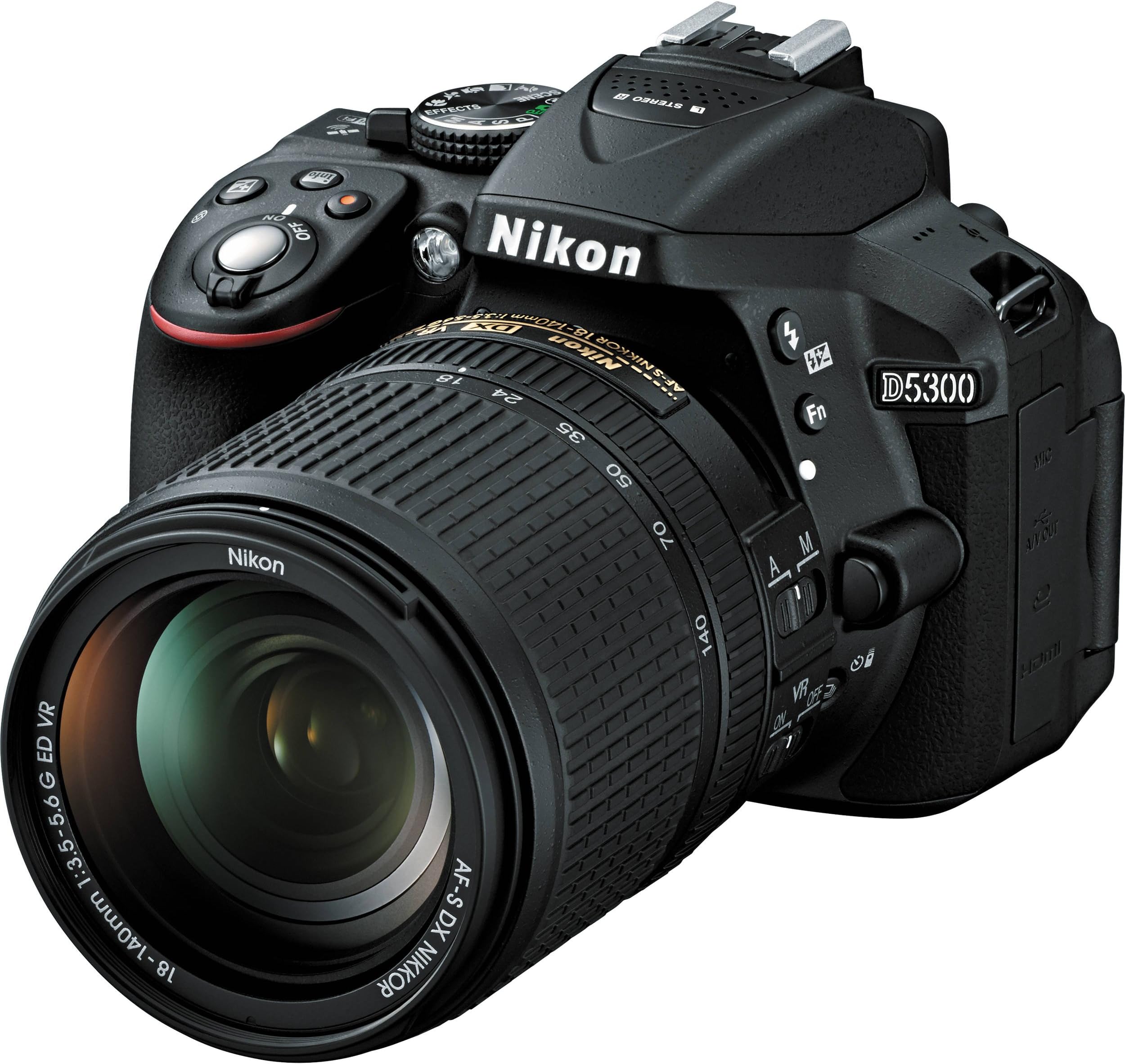 Nikon D5300 24.2 MP CMOS Digital SLR Camera with 18-140mm f/3.5-5.6G ED VR Auto Focus-S DX NIKKOR Zoom Lens (Black)
