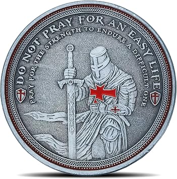 Christian Warrior Challenge Coins Knights Templar Red Cross Religious Coin