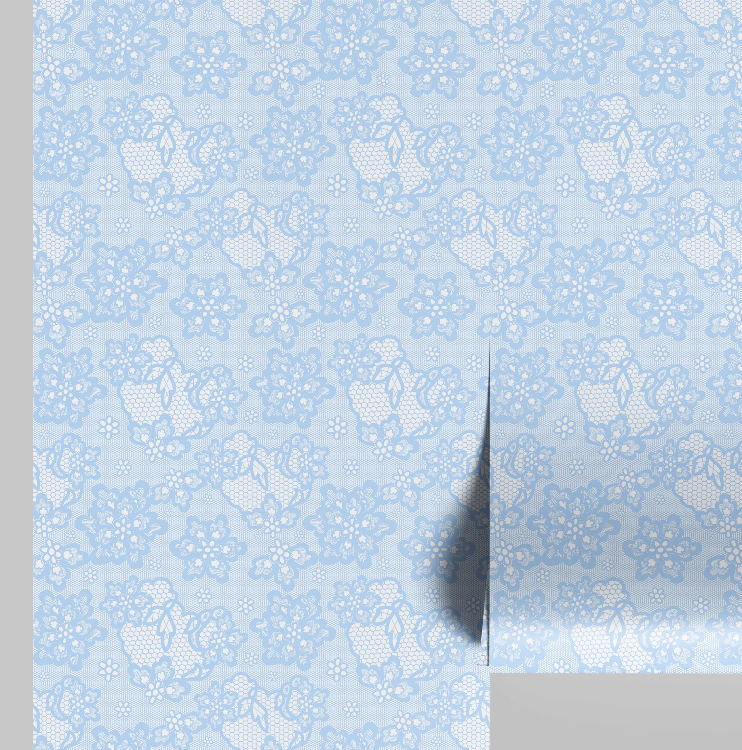Papier peint floral bleu repositionnable pour masquer les imperfections des murs et armoires