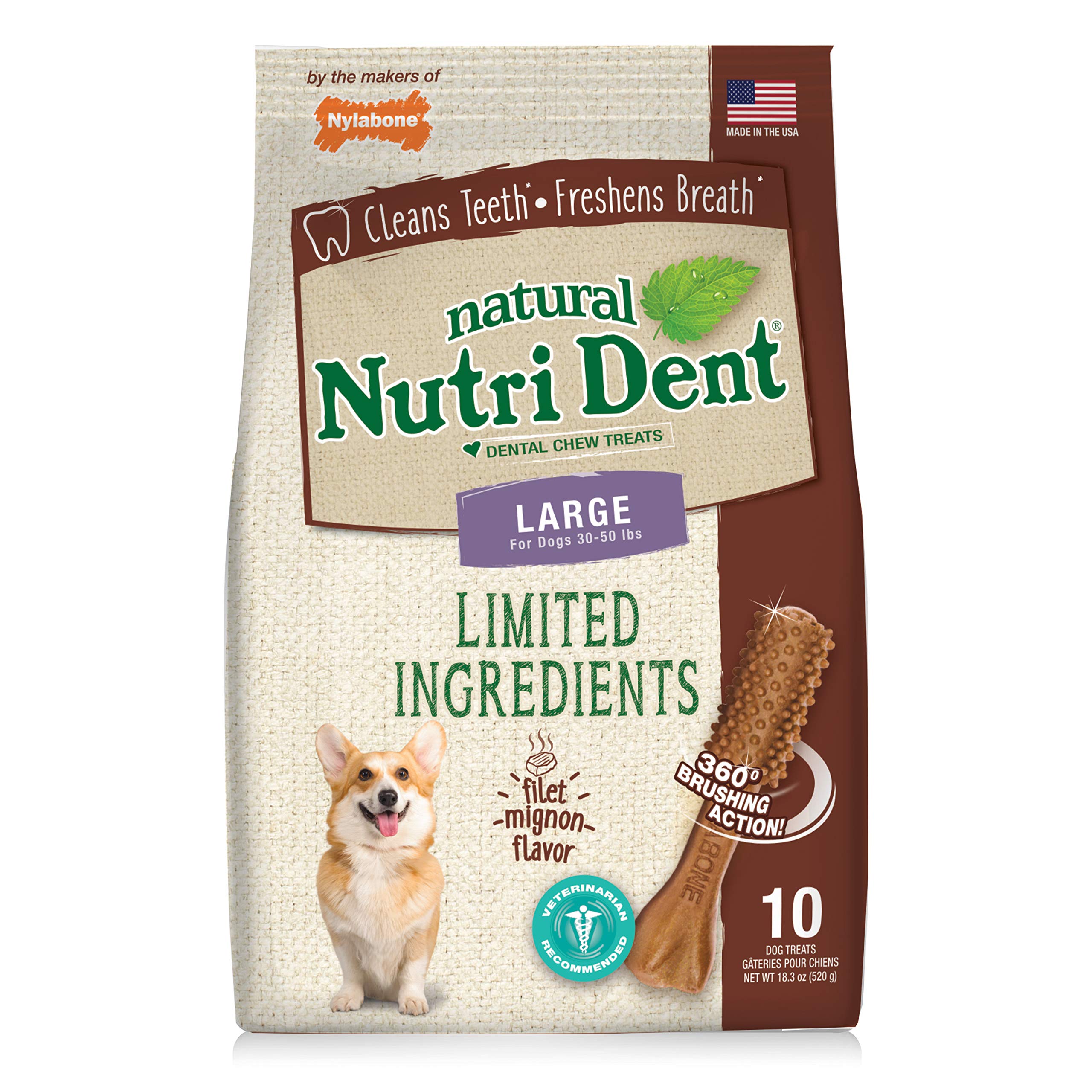 Nutri Dent Filet Mignon 10 Count Pouch Large