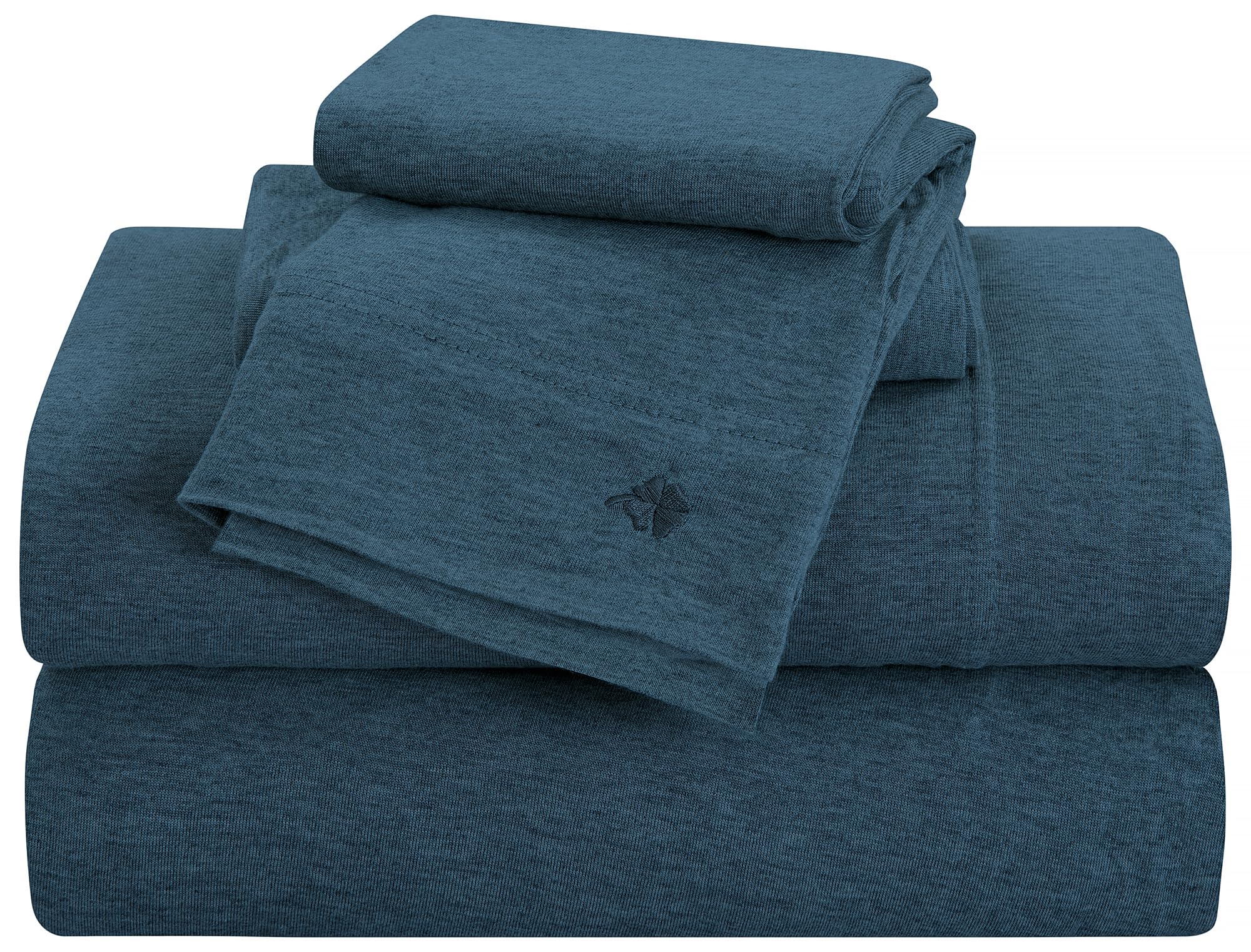 ROYALE LINENS 1000 Thread Count Cotton Sheet Set - Bed Sheet Set - 1 Fitted Sheet,1 Flat Sheet, 1 Pillow CASE - Wrinkle & Fade Resistant Luxury Sheet Set (Twin XL - Navy)