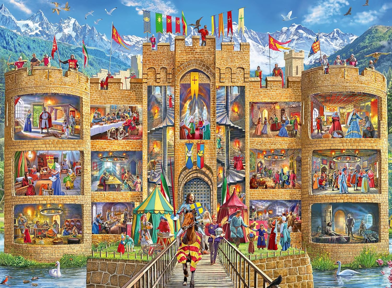 Ravensburger Castle Cutaway - 150 Piece Jigsaw Puzzle for Kids | Medieval Life Theme | Durable Puzzle Pieces | Ideal for Cognitive Development | Great Gift for Ages 4-8