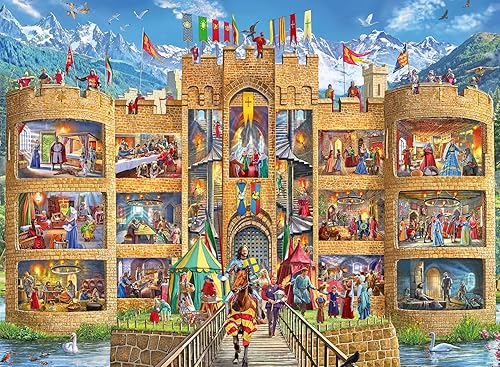 Ravensburger Castle Cutaway - Rompecabezas de 150 piezas para niños, tema de vida medieval, piezas de rompecabezas duraderas, ideal para el