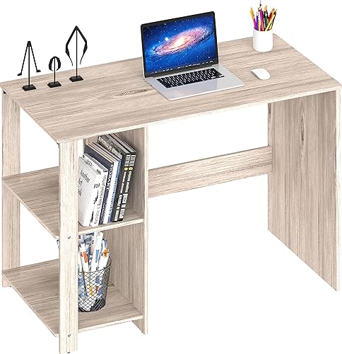 Miniatura 4 de SHW Escritorio para computadora de oficina en casa de 38 pulgadas con estantes, arce Arce,Cereza,Espresso,Blanco,https://www.amazon.com/dp/undefined