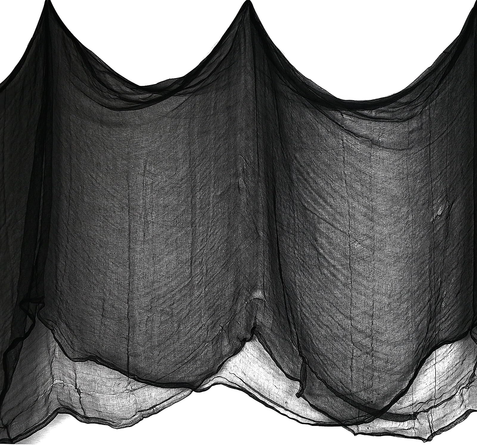 Nirohee 315 x 85 Halloween Black Creepy Cloth,Spooky Fabric Cloth Halloween Decorations Outdoor,Scary Creepy Gauze Black Cloths Party Decor Props for Witch Room,Haunted House,Garden