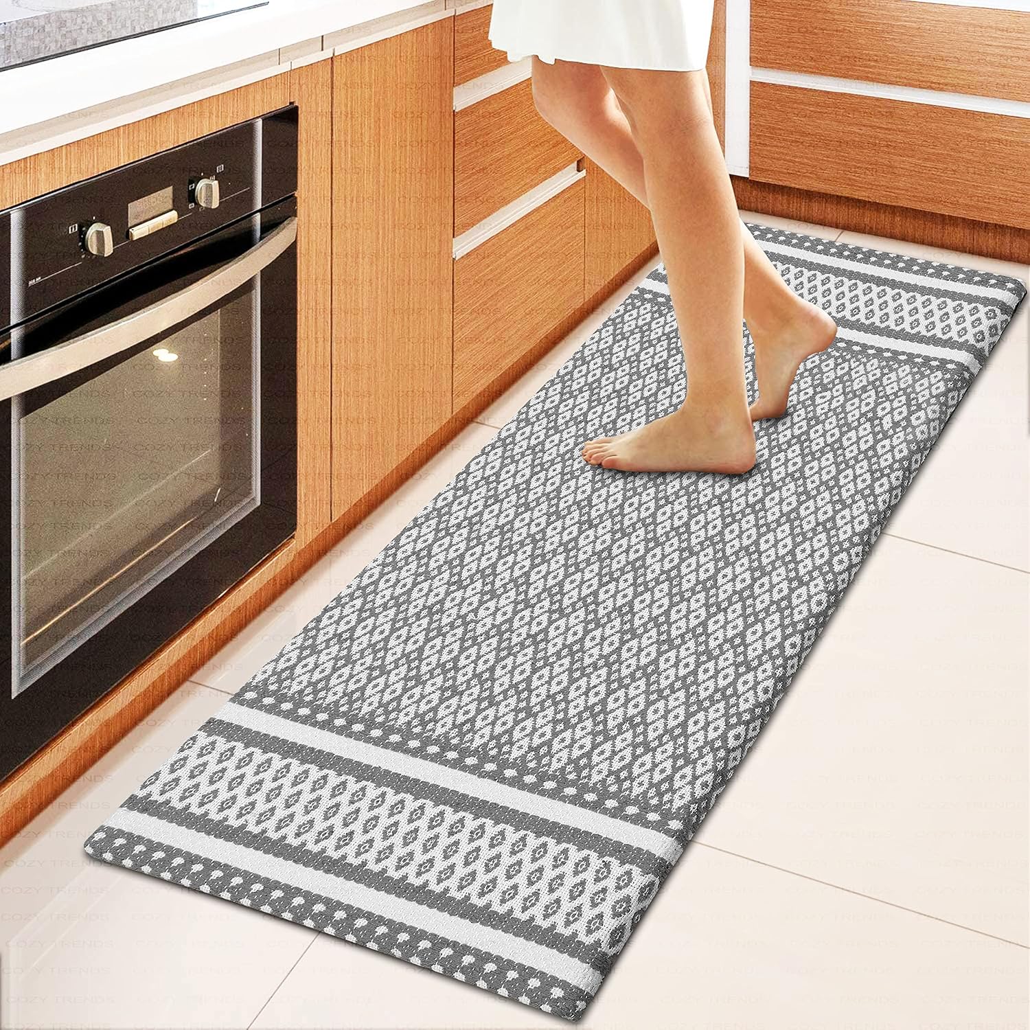 Anti-Fatigue Kitchen Mat Runner Cushioned Kitchen Rug, Waterproof Non-Slip Kitchen Mats and Rugs Heavy Duty Comfort Foam Rug for Kitchen, Floor Home, Office, Sink, Laundry (Navy)