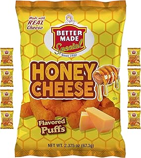 Better Made Special Honey Cheese Puffs (8) x Bags 2.375oz Each (Pack of 8)