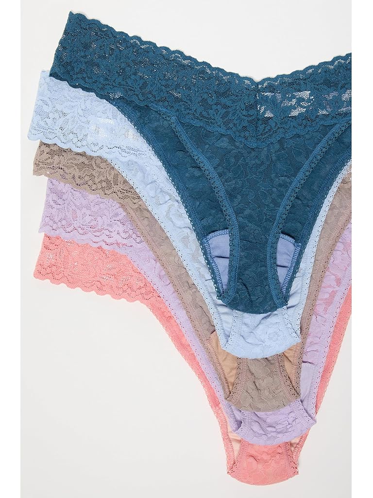 Blue Hanky Panky Signature Lace Original Rise Thong 5-Pack