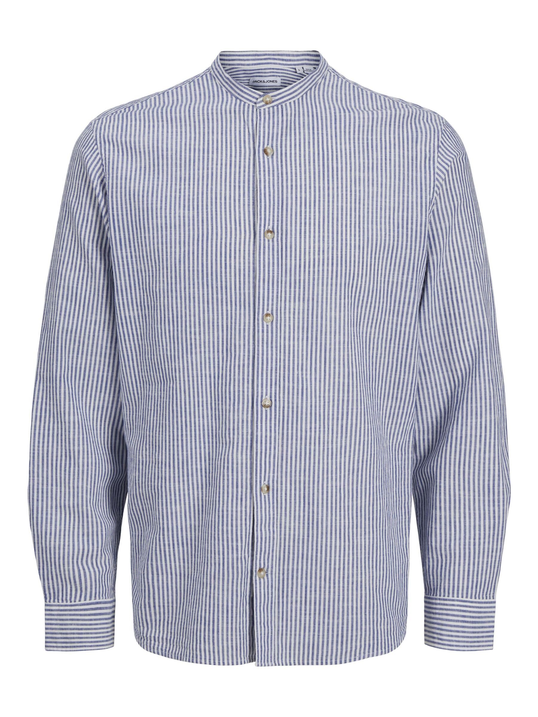 JACK & JONES JJESUMMER Band Shirt LS SN, Infinity/Detail: Stripe, L