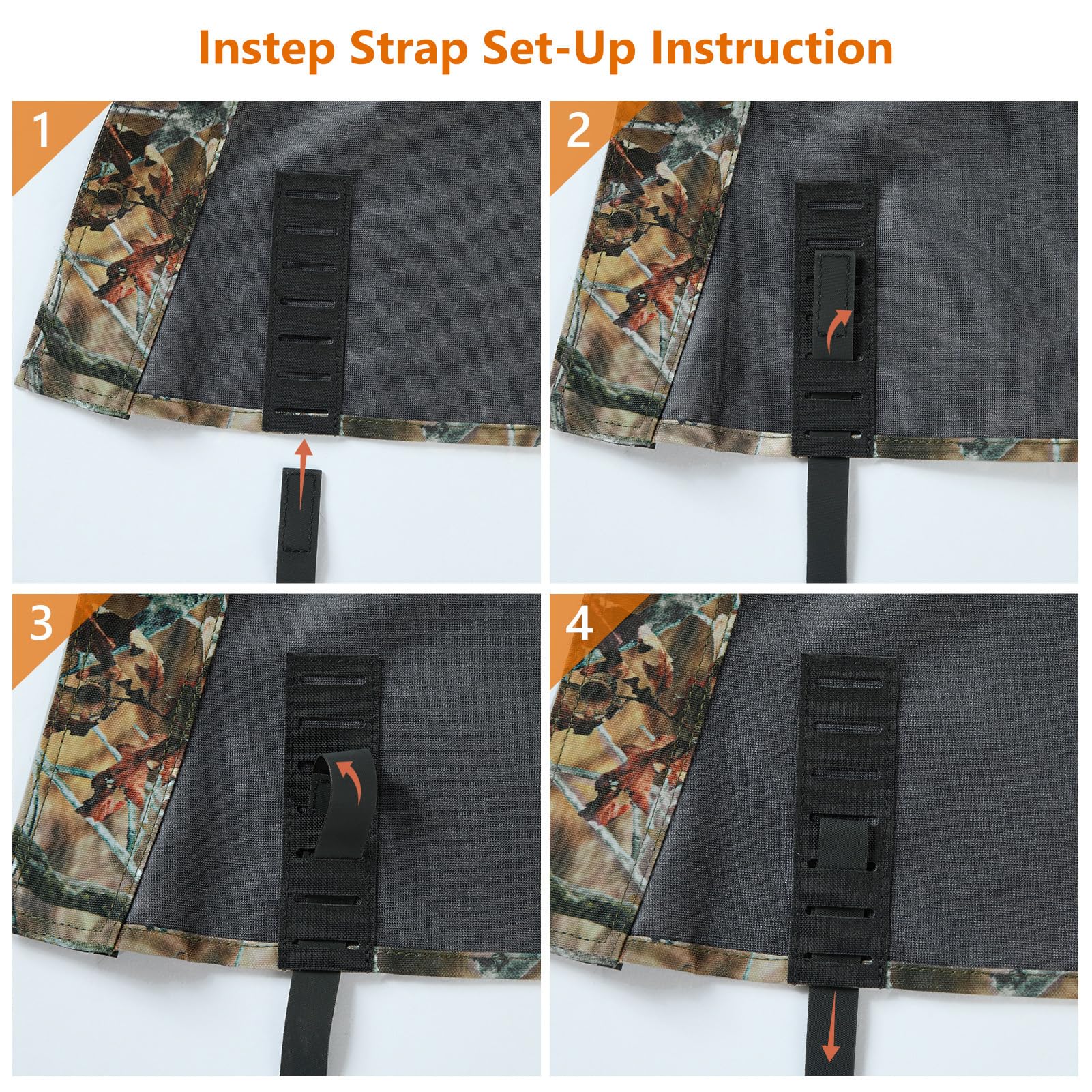 BASSDASH Guêtres de chasse imperméables avec cou-de-pied remplaçables, légères et respirantes pour la randonnée, le trekking, la pêche