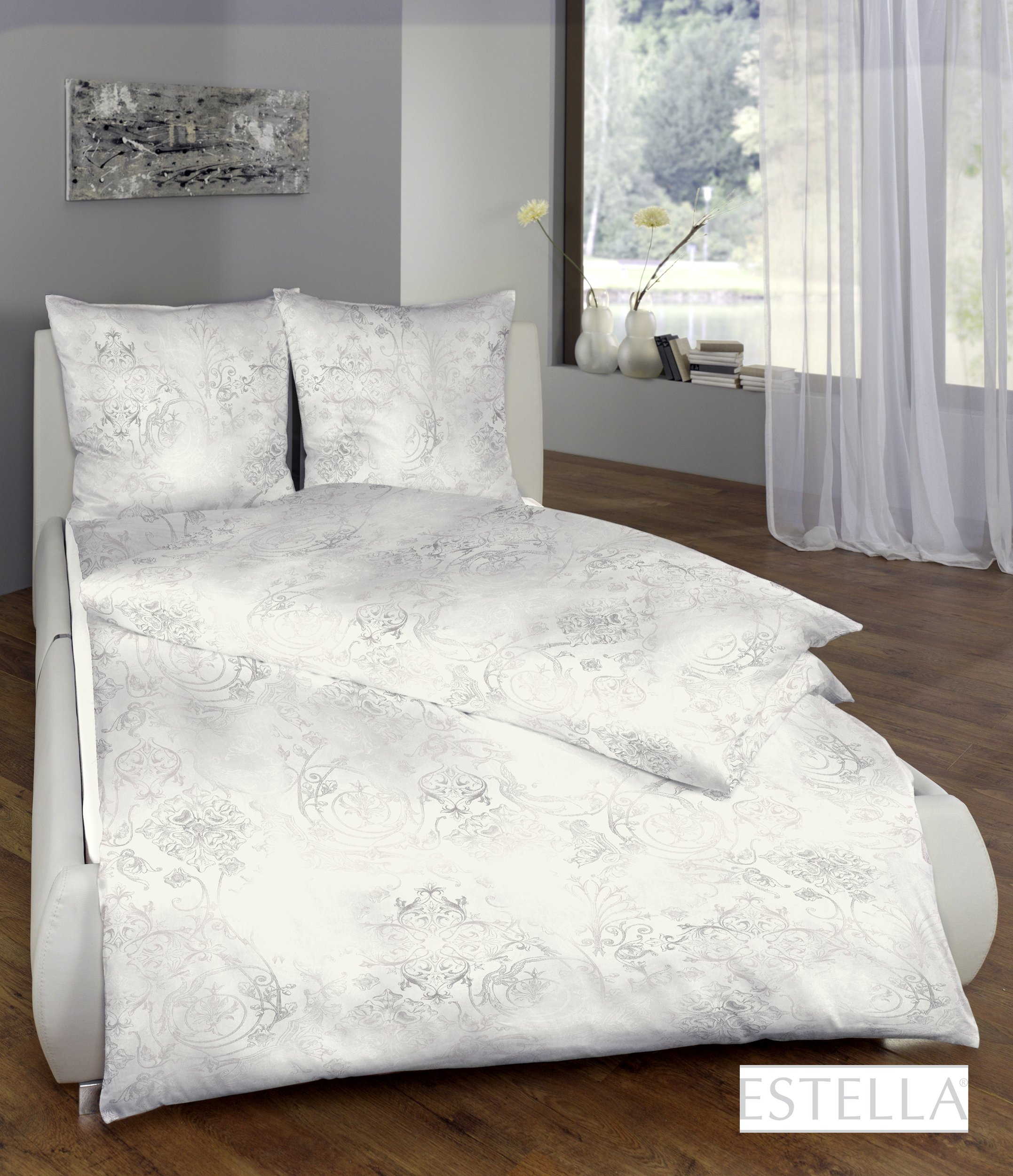 Estella Mako Interlock Jersey Bettwäsche 155x220 in silber