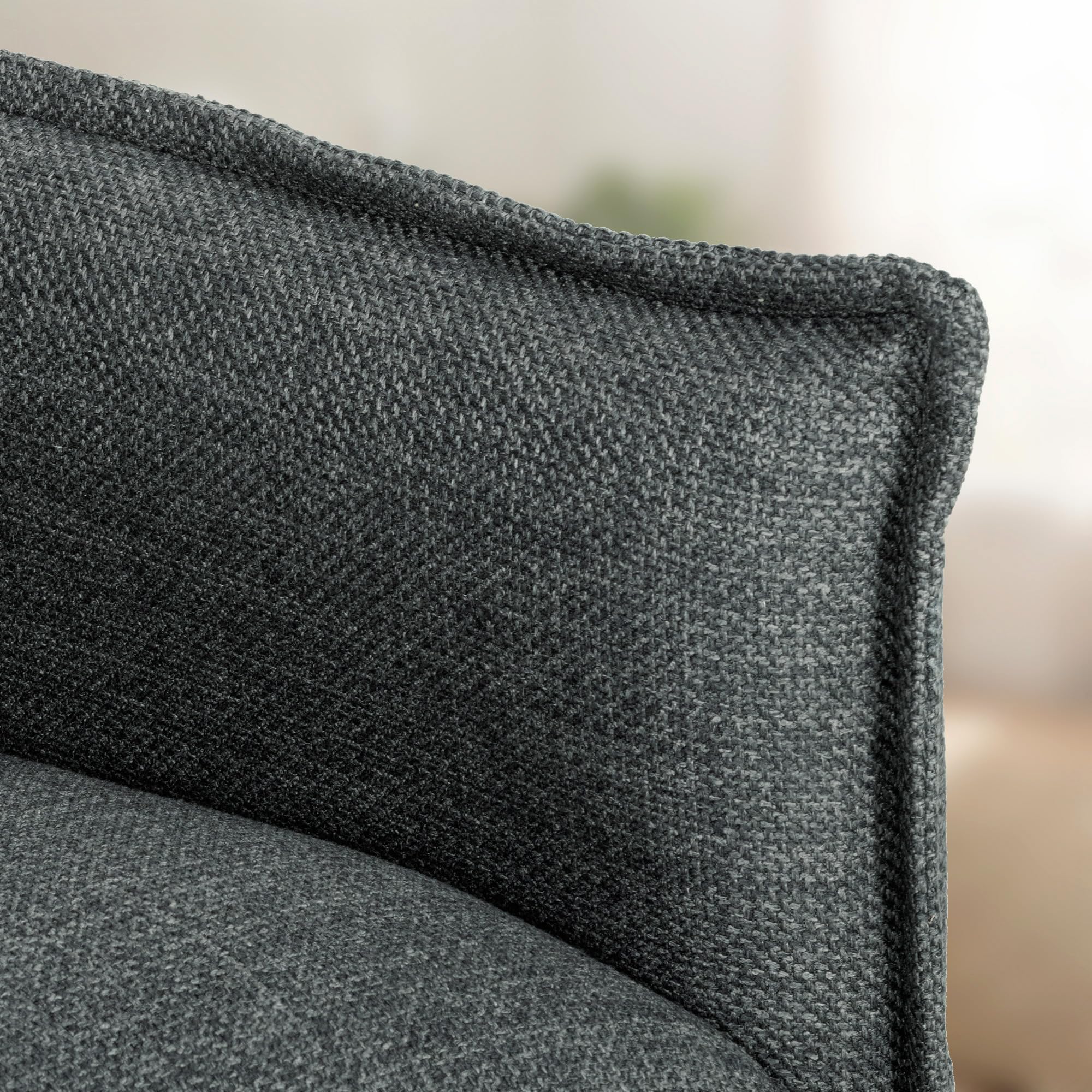 HOMCOM Sofá de 2 Plazas, Tapizado en Lino, Sofá Moderno con Acolchado Grueso, Diseño Capitoné, para Espacios Pequeños, Salón, Dormitorio, Oficina, Sala de Estar, 131x75x85 cm, Gris Oscuro