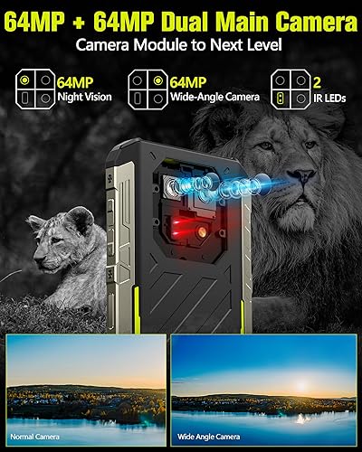 Miniatura 3 de Ulefone Armor 22 - Teléfonos celulares resistentes, 16+128 GB, cámaras duales de 64 MP+64 MP, Android 13, 6600 mAh, carga rápida de 33 W, ranura