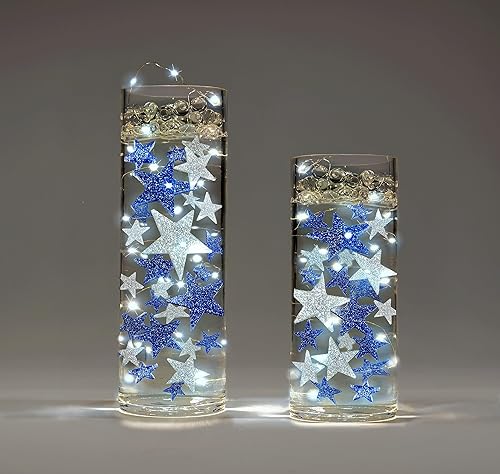 Miniatura 10 de 1 GL Perlas flotantes de plata con purpurina  Incluye geles de agua y kit para el efecto flotante  Decoraciones de centro de mesa