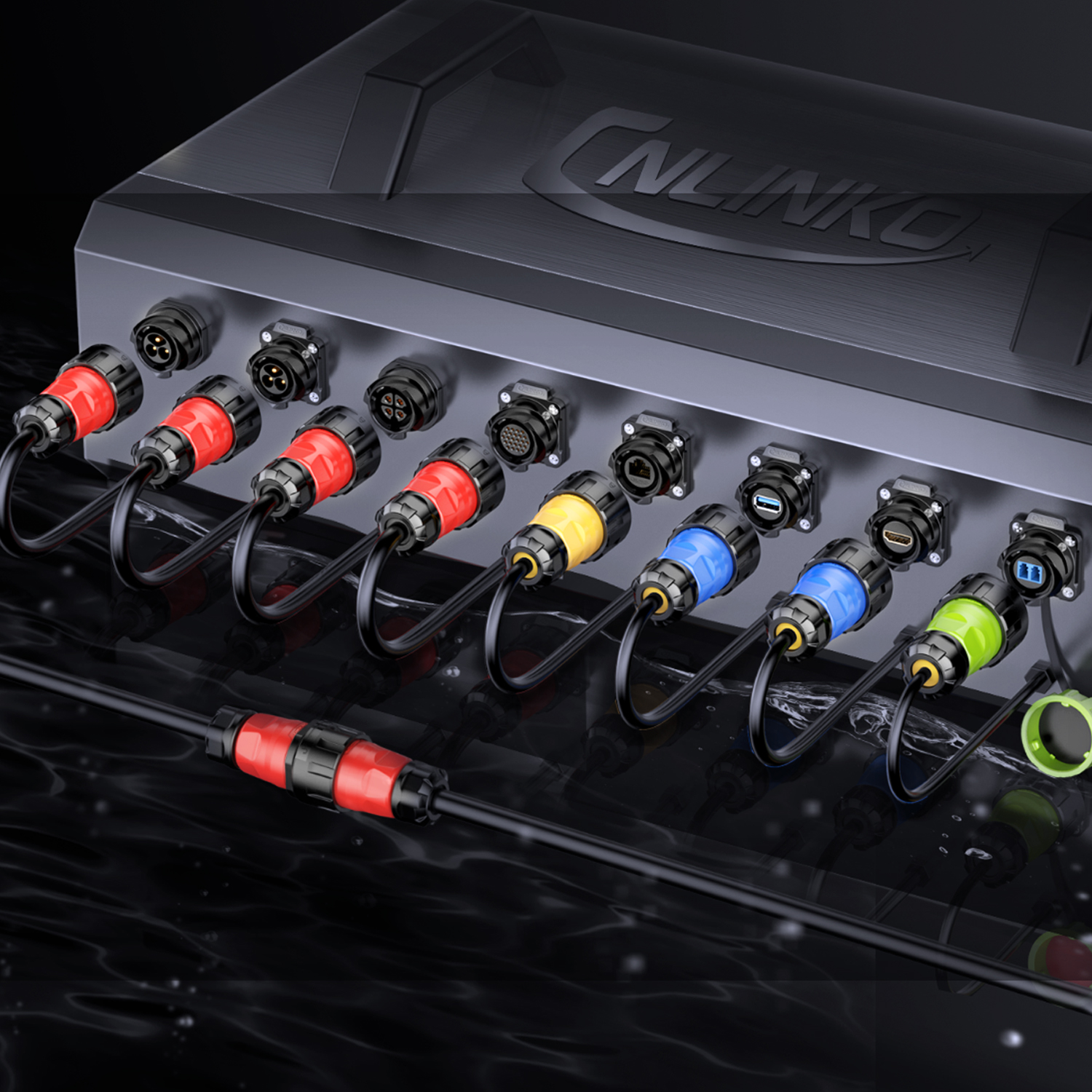 CNLINKO YM-24 2 PIN Industrial Waterproof Connectors, IP68