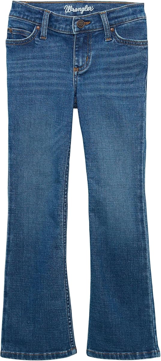 Jean elástico con corte de bota para niña