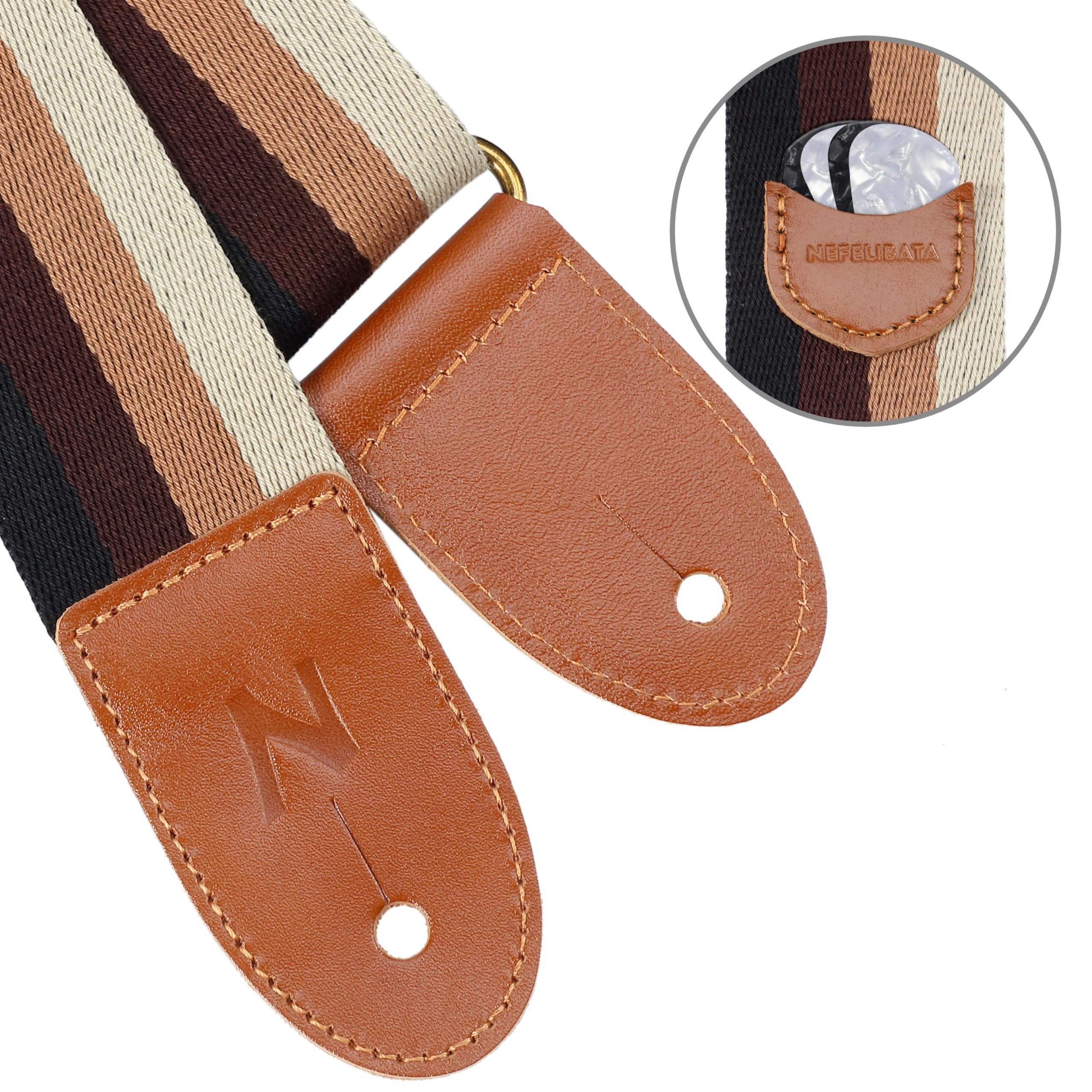 Tracolla Chitarra Nefelibata Con Accessori - Cotone, Tasca Plettri, Regolabile - Foto 7